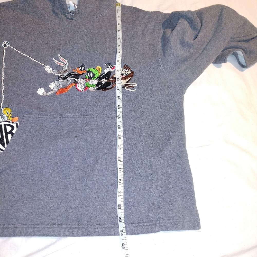 Vintage Looney Toons Warner Bros Pull Over Hoodie M Women 1999 - Picture 6 of 11